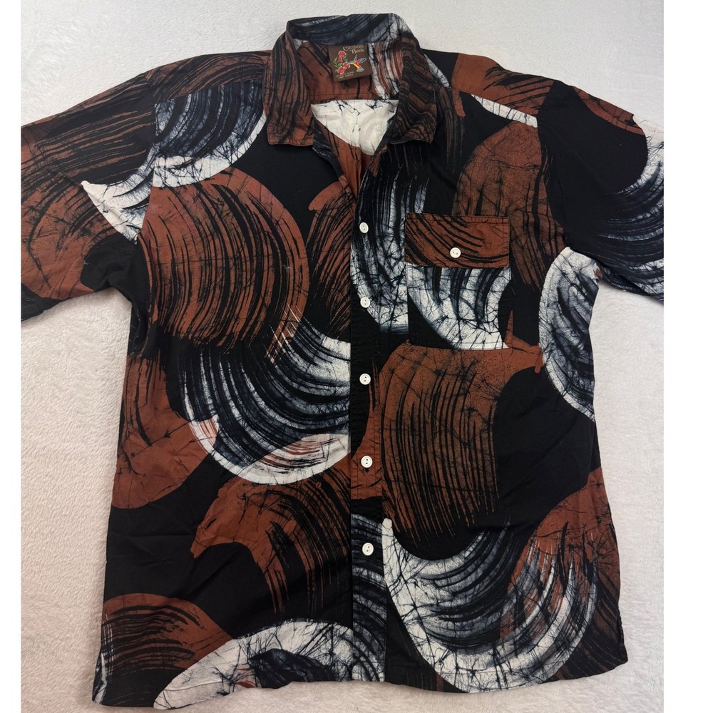 Caribelle Batik Mens Abstract Graphic Button Down Shirt St Kitts West Indies L